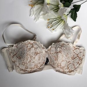 Victoria Secret nude and white mesh bra size 36C